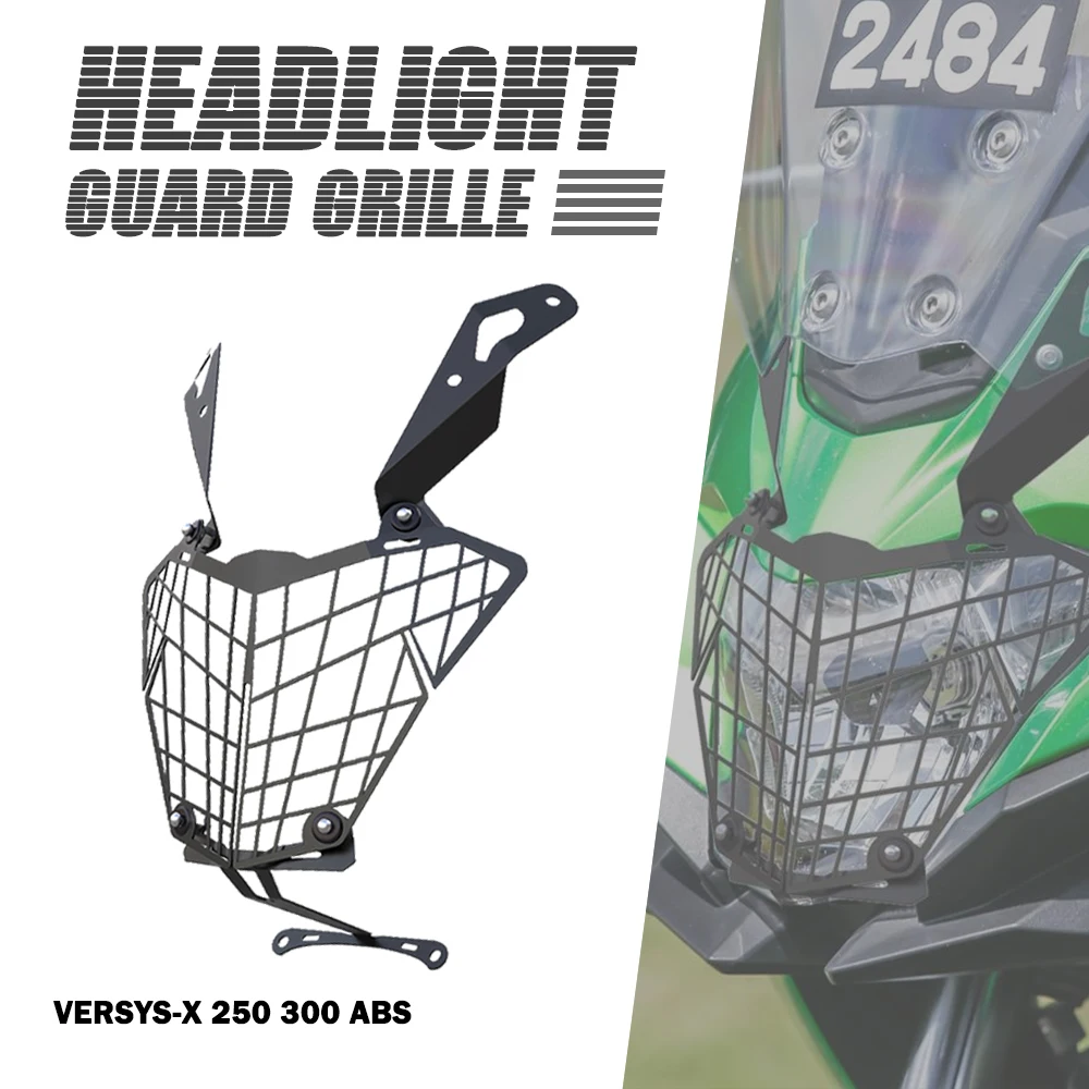 

For KAWASAKI VERSYS-X 250 300 ABS 2017-2018-2019-2020-2021-2022-2023 Headlight Cover Protection Grille Mesh Guard Accessories