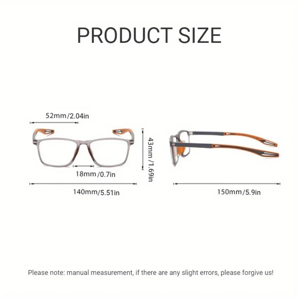 Photochromic TR90 Anti-blue Light Reading Glasses for Men and Women Sports Eyeglasses +100 To +400