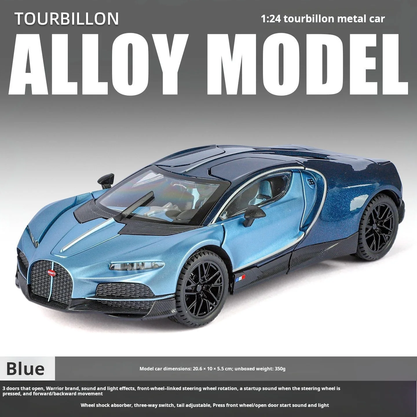 Officially Licensed Porsche 911 Coupe Diecast Alloy Sports Car with Sound & Light