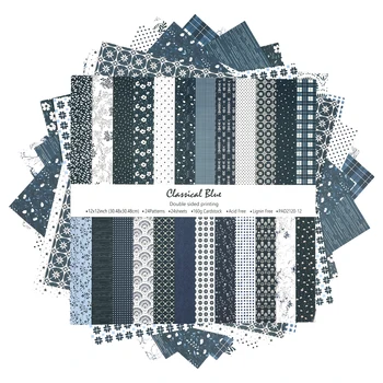Set di 24 Fogli di Carta per Scrapbooking 12x12 Pollici, Carta Decorativa Bifacciale per Fai-da-Te, Creazione di Biglietti, Cornici Fotografiche e Decorazioni