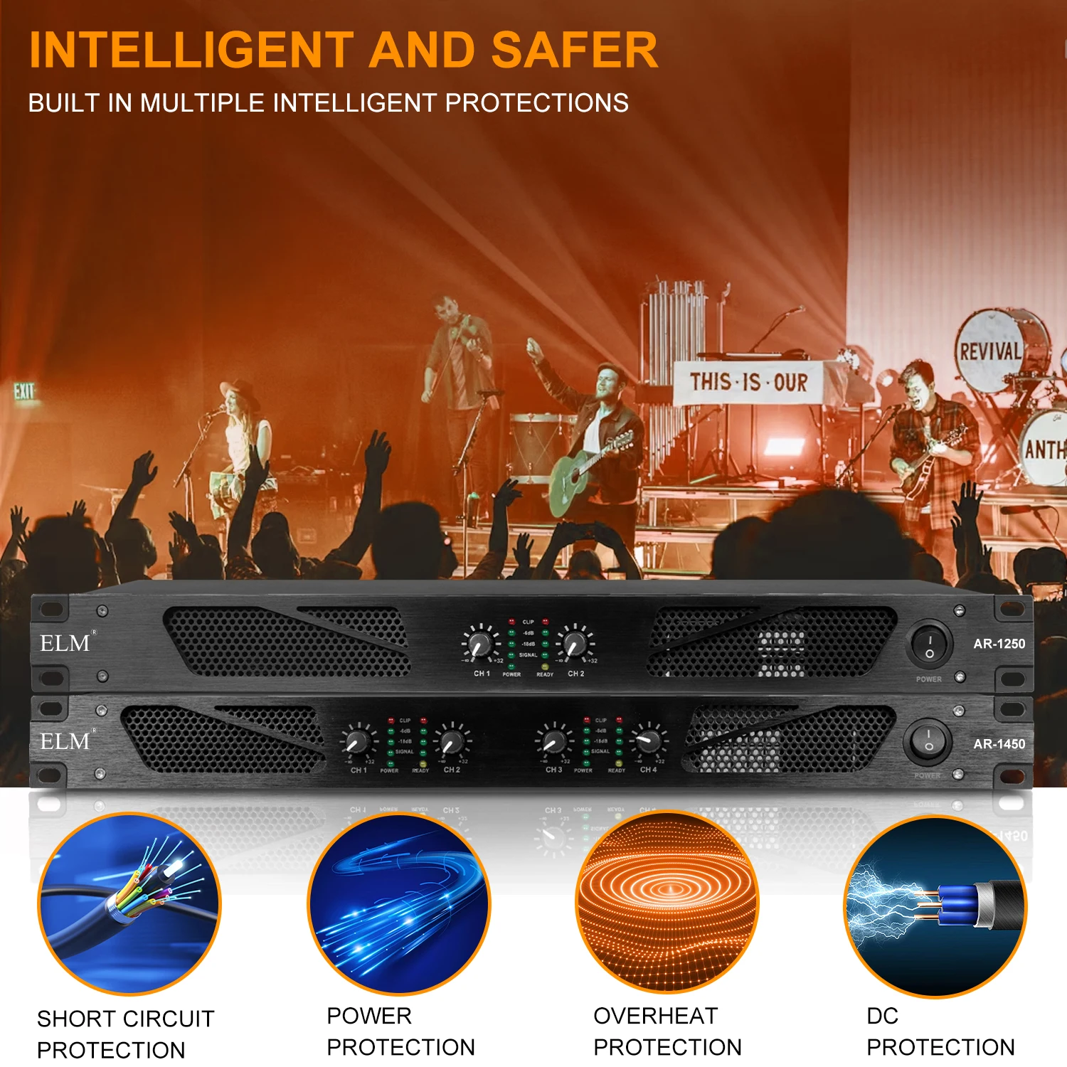 전문 파워 앰프 AR-1250 AR-1450 500W*2/4 채널 스테레오 오디오 앰프 8Ω THD 0.005% KTV 무대 홈시어터용
