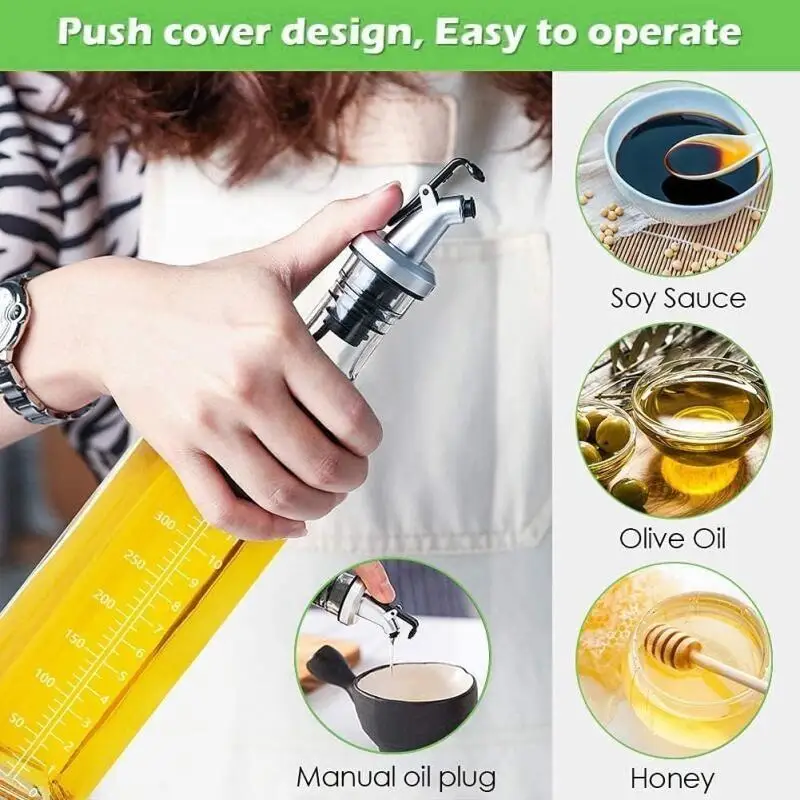 Transparent Glass Olive Oil Bottle Leakproof Kitchen Seasoning Soy Vinegar Square Glass Bottle Kitchen Supplies New Dropshipping 4