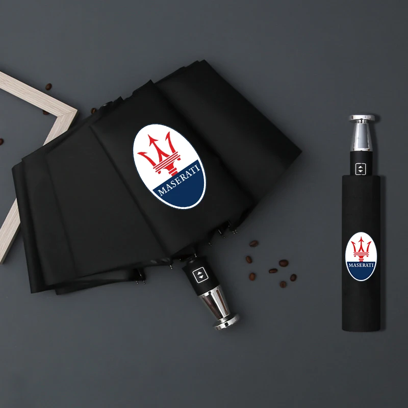 For Maserati Ghibli Levante MC20 Grecale Coupe Quattroporte GranTurismo Spyder Car Automatic Folding Windproof Sunshade Umbrella