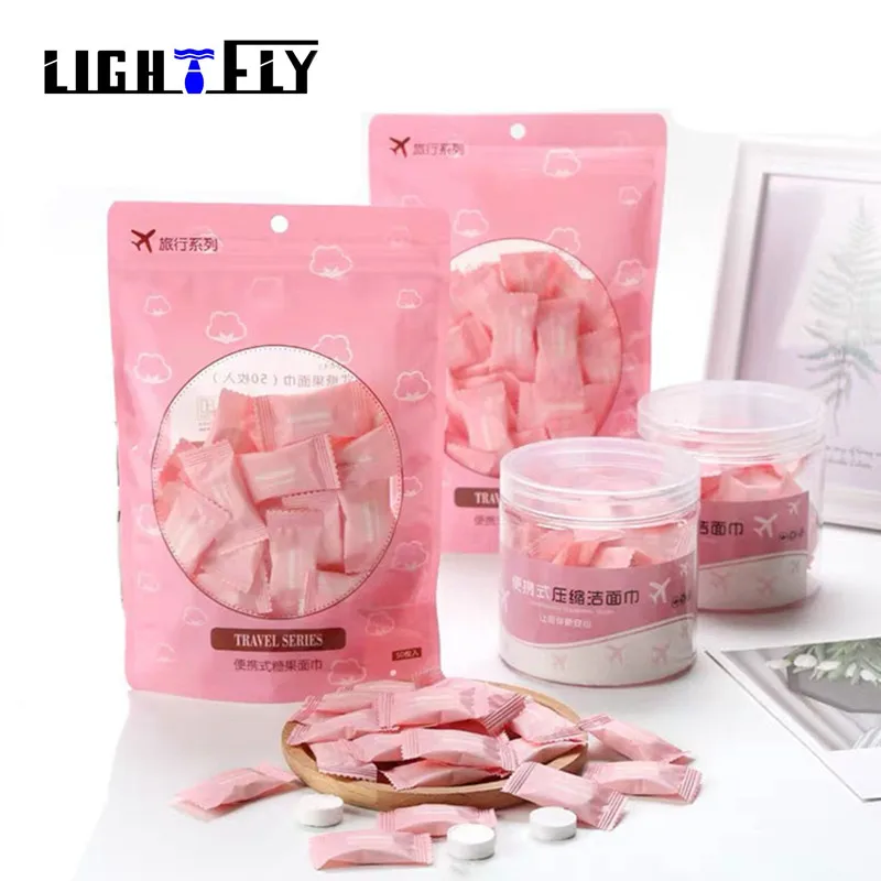 

30/50pcsCompressed Towel Disposable Towel Travel Non-woven Face Towel Water Wet Wipe Face Care Tablet Outdoor Moistened Tissues