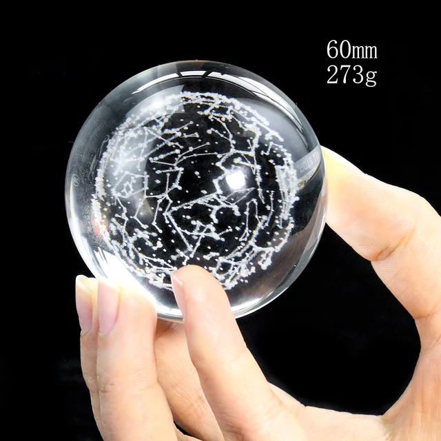 Muy Bien 60 Mm 3D Lézer Gravírozás Csillagkép Kristálygömb Gömb Miniatűr Kézműves Fotók Kellékek Otthoni Dekorációs Díszek - Image 6