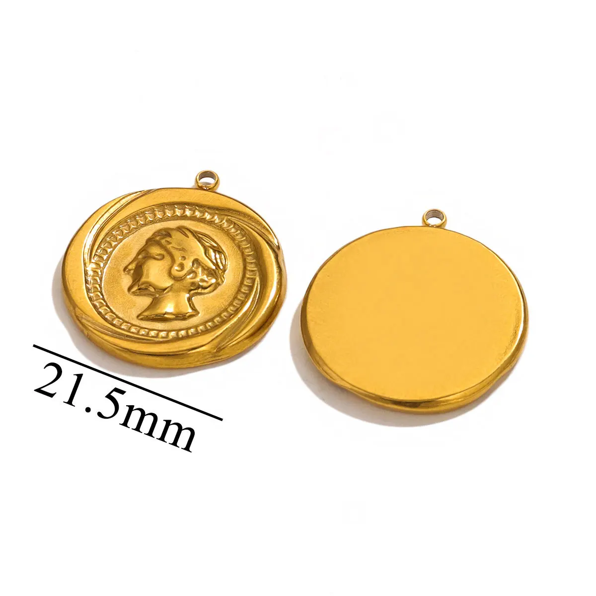 Stainless Steel Portrait Queen Elizabeth Coin Pendants Anti-Corrosion Small Round Pendant Charm Jewelry Accessories 7