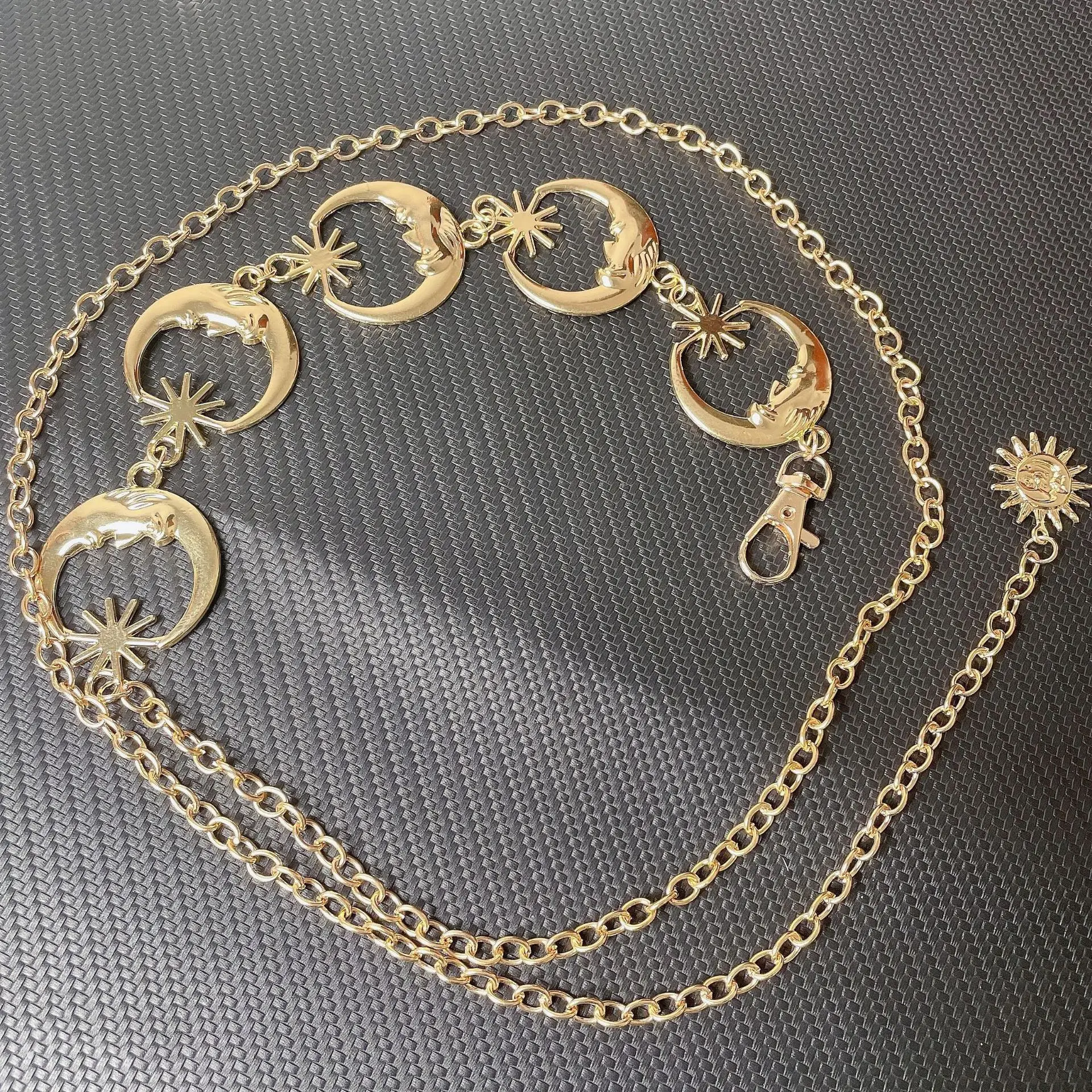 Metal Belt Moon Belt Chain CBGELRT Metal Chain Belt For Women Punk