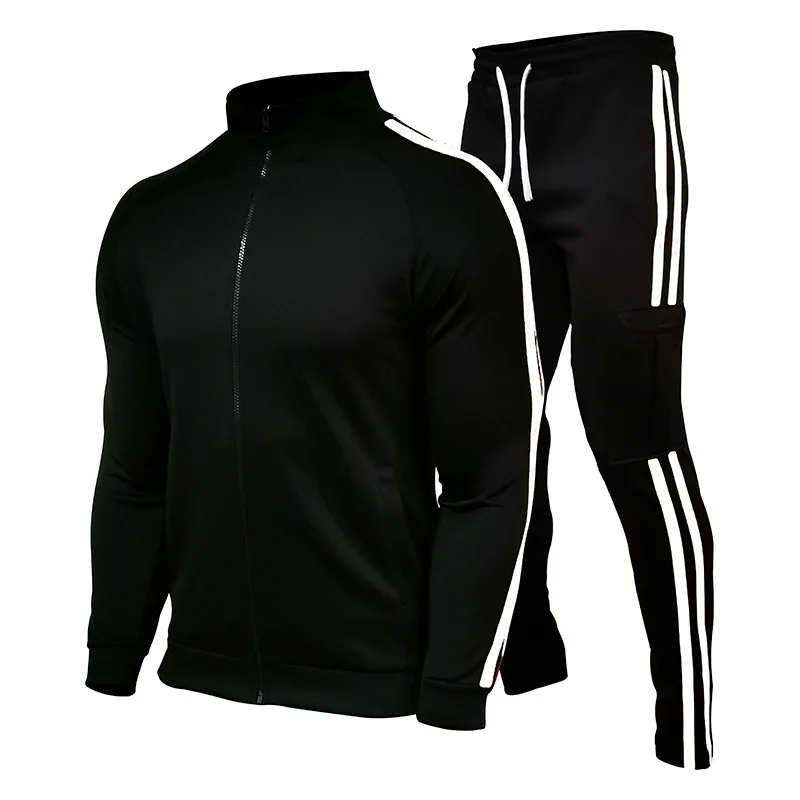 2022 Spring New DAIWAFishing LOGO Men's Zipper Cardigan Jacket + Sports Pants Suit Striped Running Gym Basketball Jogging 2-Piec Men's Sets Men's Sets