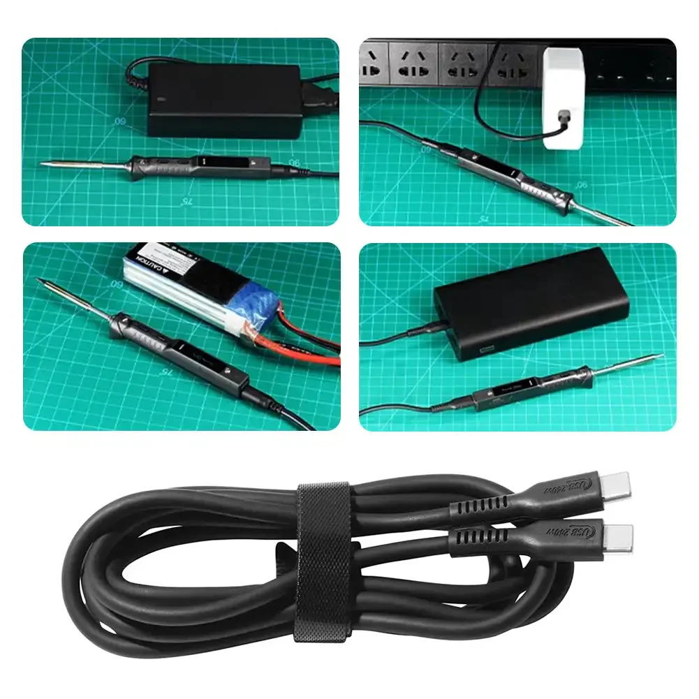 Type C to Type C PD 100W 5A Charging Cable for Laptop Phone Electric Soldering Iron Heat Resistant Wire Accessories