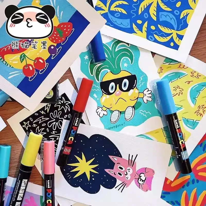 Uni Posca Color Markers Set Full Tip Size Permanent Graffiti Professional Drawing Pens Artist Supplies DIY Craft Stuff Children permanent markers color marker pens permanent marker pen permanent marker marker pens marker pen art marker pens art markers felt tip markers felt markers sketching markers blender markers paint marker pens