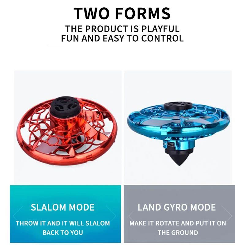Flynova Flying Spinner UFO Boomerang Mini Drone Magic Led Light Kids Children Adult Fidget Toys Christmas Birthday Gift Children 6