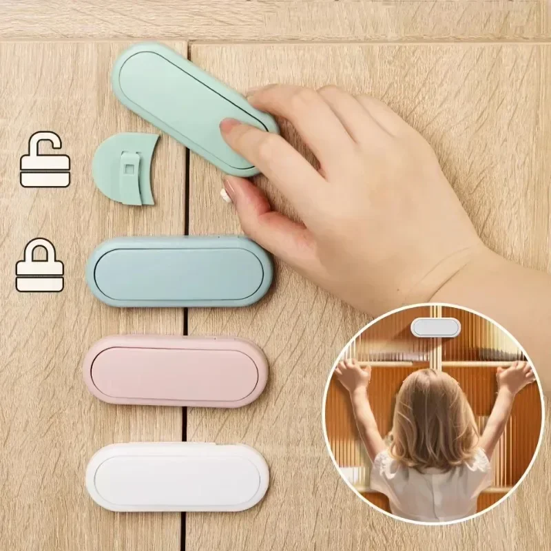 Children Safety Door Lock Universal Safe Security Window Drawer Anti-open Handle Locks Baby Kid Anti-pinch Protection Device