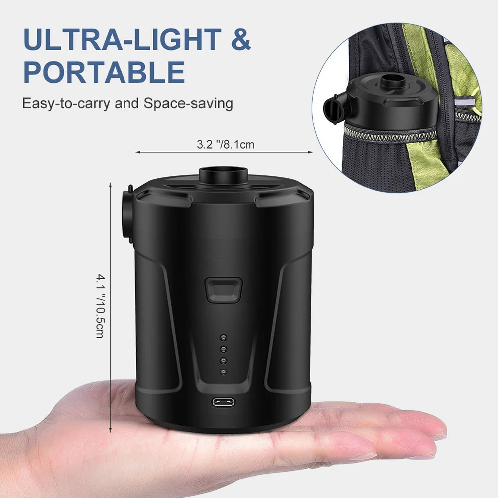 Outdoor Multifunctional Suction and Inflation Pump Large Capacity 5200mAh Swimming Circle Fast Inflation 1 Set