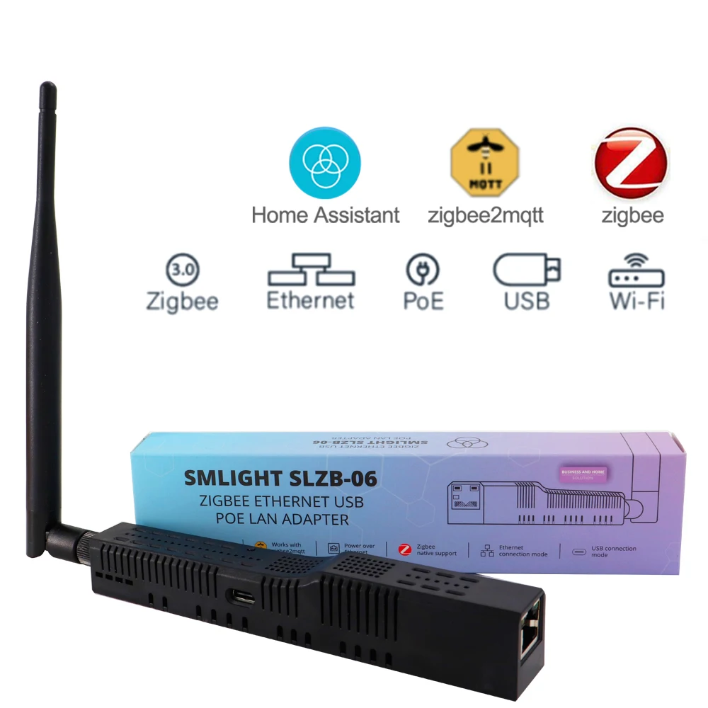 SMLIGHT SLZB-06 Zigbee 3.0 To Ethernet Works Zigbee2MQTT Home Assistant ZHA USB WiFi Gateway Coordinator PoE