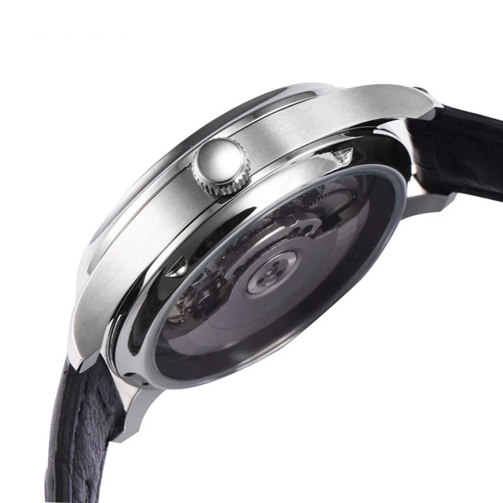 New Fashion Parnis 43mm White Dial Mechanical Watches Men Power Reserve Calendar Waterproof Automatic Self Wind Watch With