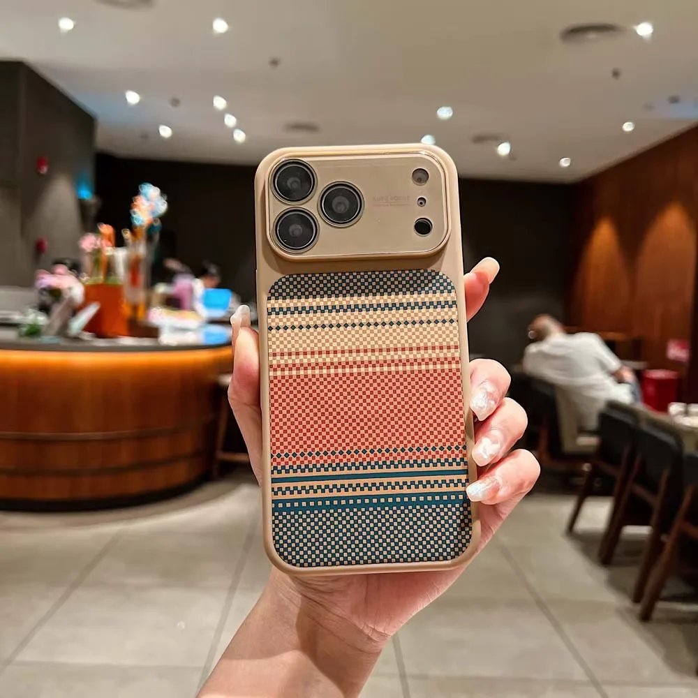 Luxury Carbon Fiber Pattern Phone Case - Magnetic Wireless Charging & Lens Protection