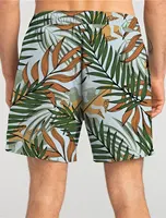 Leaf Tropical Men's Board Shorts Hawaiian Short 3D Printed Swim Trunks Elastic Drawstring Breathable Stretch Aloha Style 2