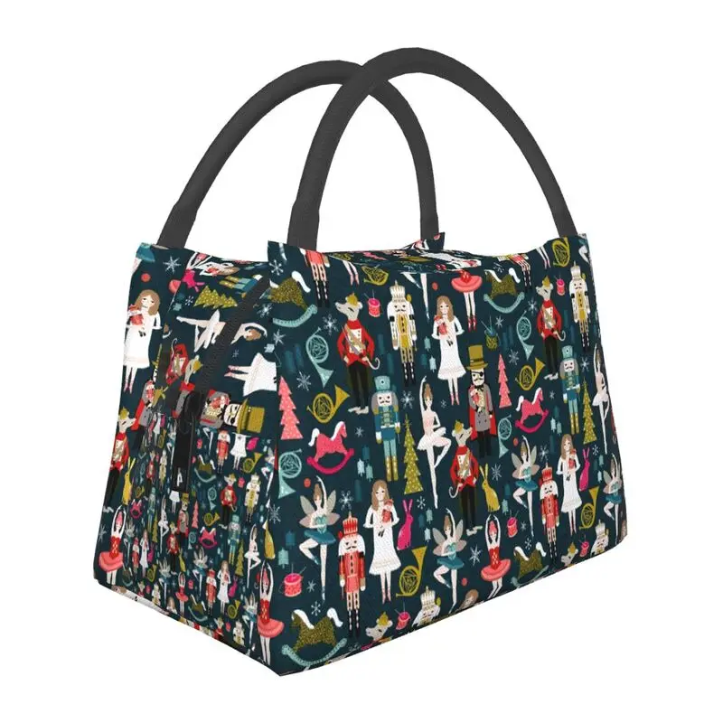 

Nutcracker Ballet Xmas Dance Insulated Lunch Bags for Women Portable Thermal Cooler Bento Box Outdoor Camping Travel