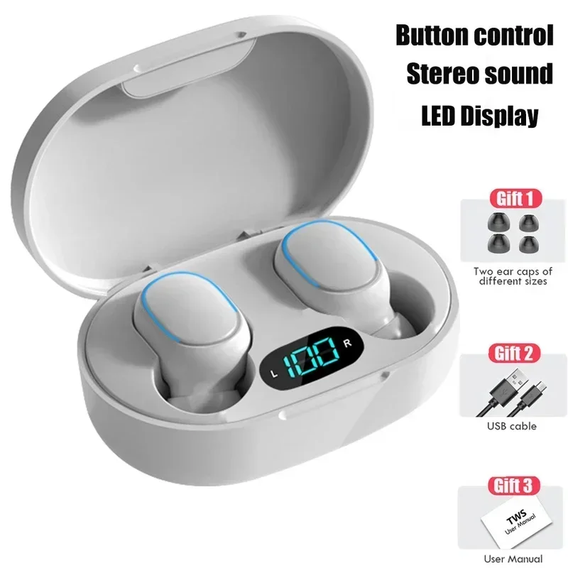 thumbnail image 1 of Auriculares inalámbricos con Bluetooth originales E7S con micrófono y pantalla LED para iPhone Xiaomi TWS auriculares Bluetooth, 1 of 6