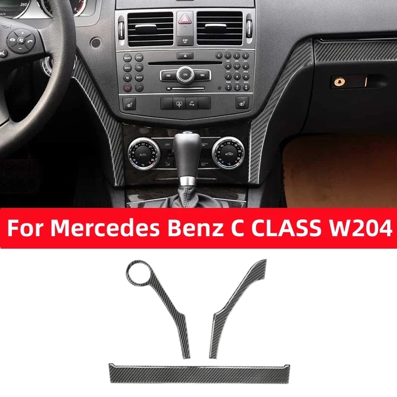 

Для Mercedes Benz W204 2007-2010 Автомобильная центральная консоль приборная панель наклейки из углеродного волокна декоративная крышка аксессуары для интерьера