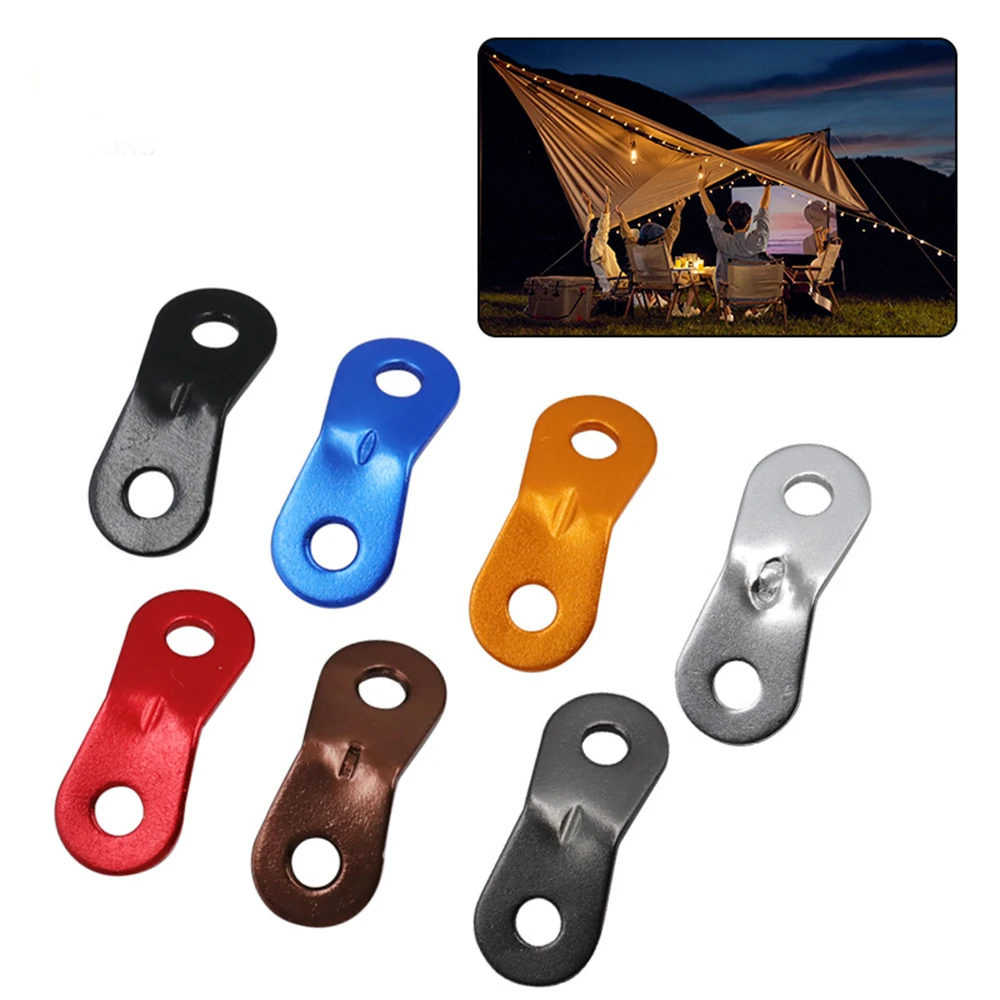 

20Pcs Double Eye Wind Rope Buckle Aluminum Alloy Camping Tents Accessories Anti-slip Adjustment Canopy Umbrella Wind Rope Buckle