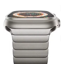 Luxury Stainless Steel Metal Watch Bracelet Strap - Ultra 49mm (Titanium color)