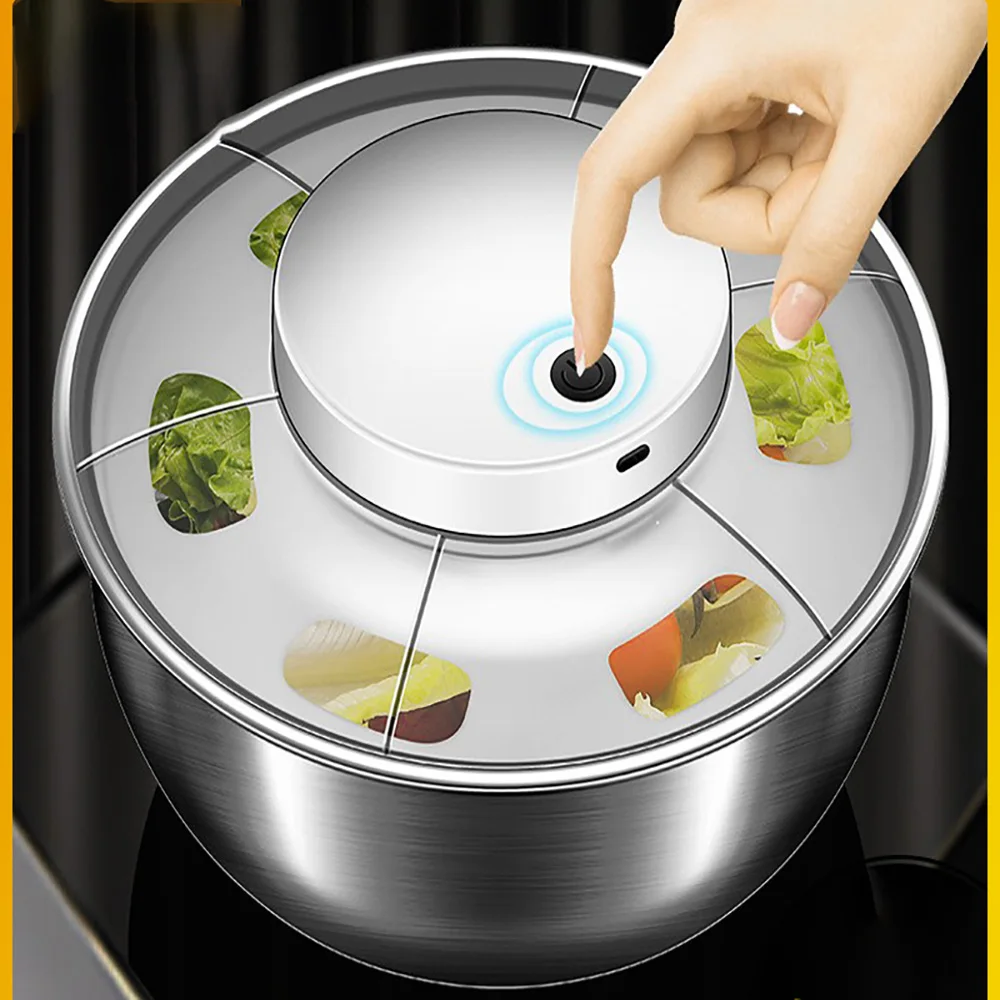 Electric Dried Machine Free Hand Washing Vegetables Stainless Steel Washing Dehydration Machine 4
