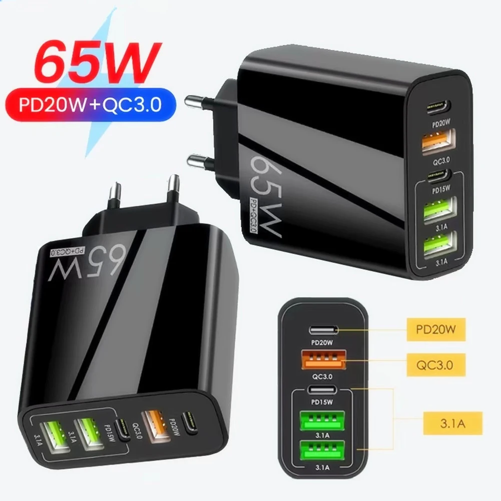 ޴   PD Ÿ C + QC3.0 USB + 3.1A USB 65W  , ȭ Ｚ е  繫 Ȩ, 5 Ʈ