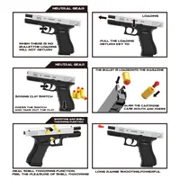 New Black Toy Gun. Automatic Shell Ejection Soft Bullet Air Gun, Empty Hold Hanging Machine, Automatic Loading 2