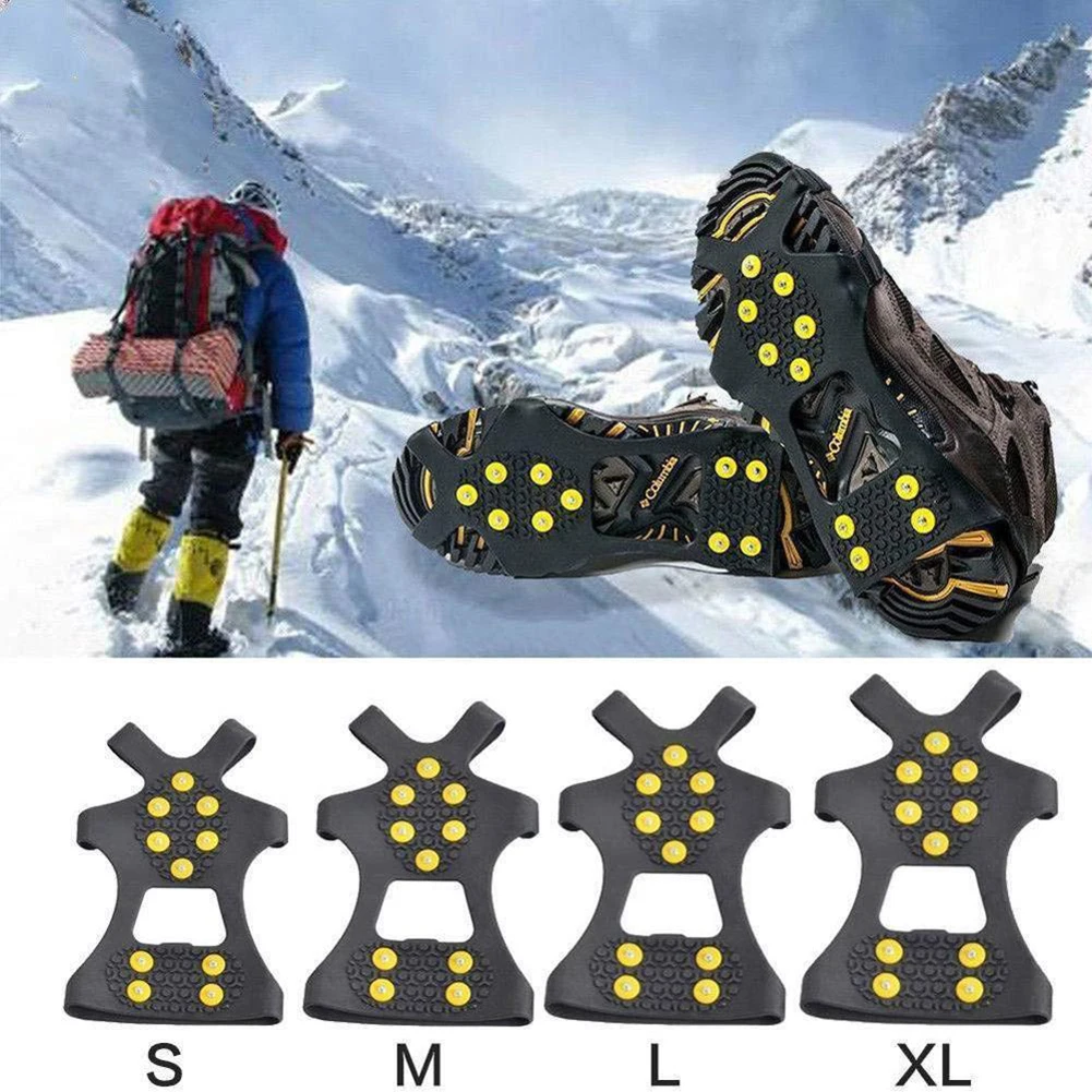 Description Picture 6 of item10 Teeth Climbing Crampons Anti-Slip Mountaineering Cleats Unisex Snow Claw Shoe Covers Walking Hiking Accessories