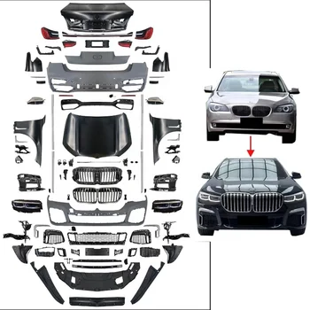 LCI MP 스타일 바디 키트, 2009 2015 프론트 범퍼 헤드 라이트 사이드 스커트 페이스리프트 7 S F02 에서 G12 자동차 범퍼, 7 시리즈 F02 에서 G12