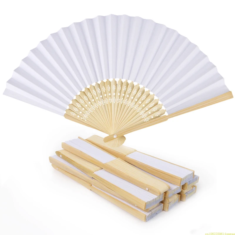 Personalized baby shower foldable paper fan portable party wedding supplies hand fan gift decoration wedding fans 50 / 30pcs folding fan hand fan