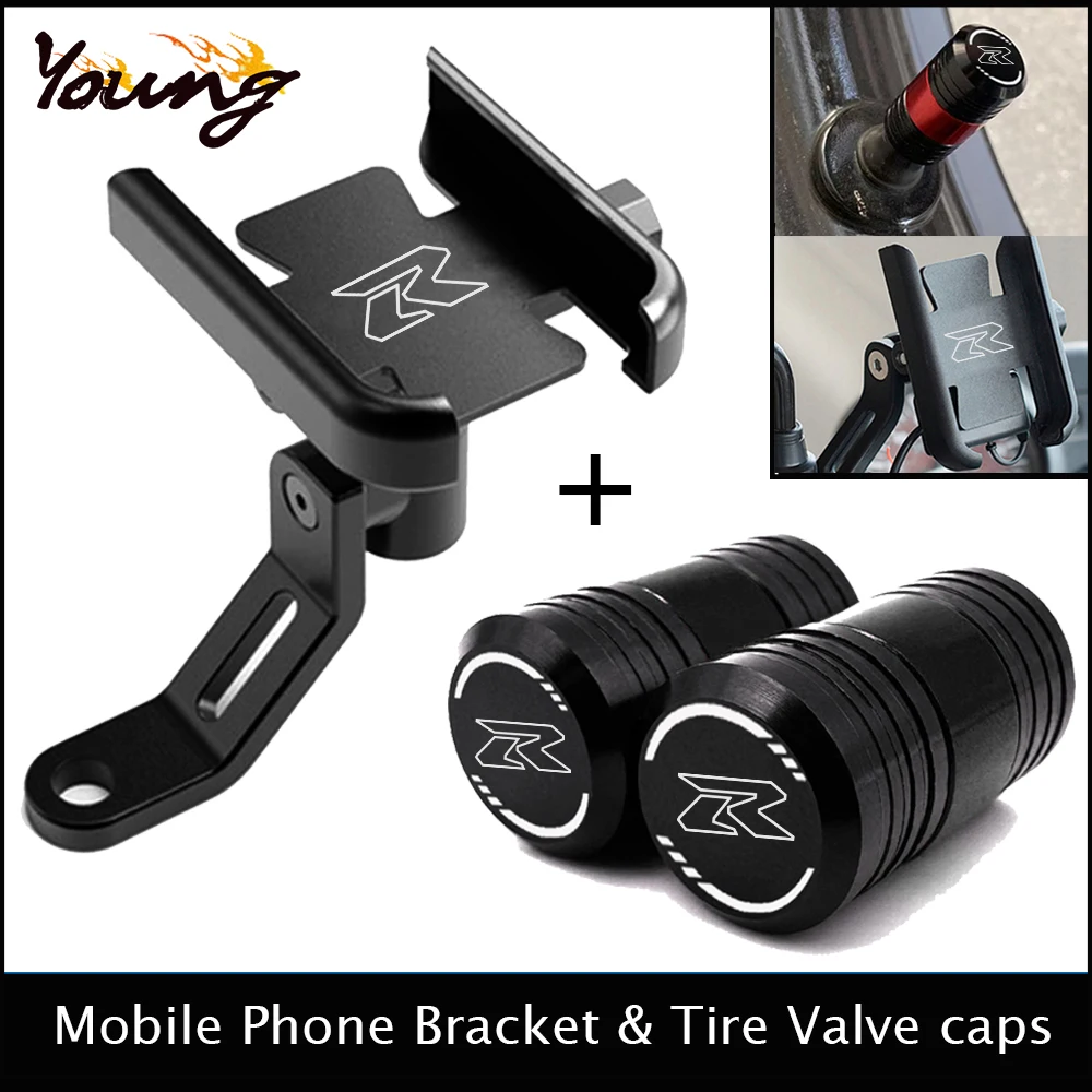 GPS Phone Holder Mount Bracket Tire Valve caps For SUZUKI HAYABUSA GSX