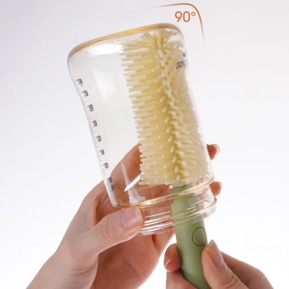 Convenient Baby Bottle Brush Set with Stand 360 Degree Rotation Newborn Bottle Cleaner Long Handle Water Bottle Cleaner