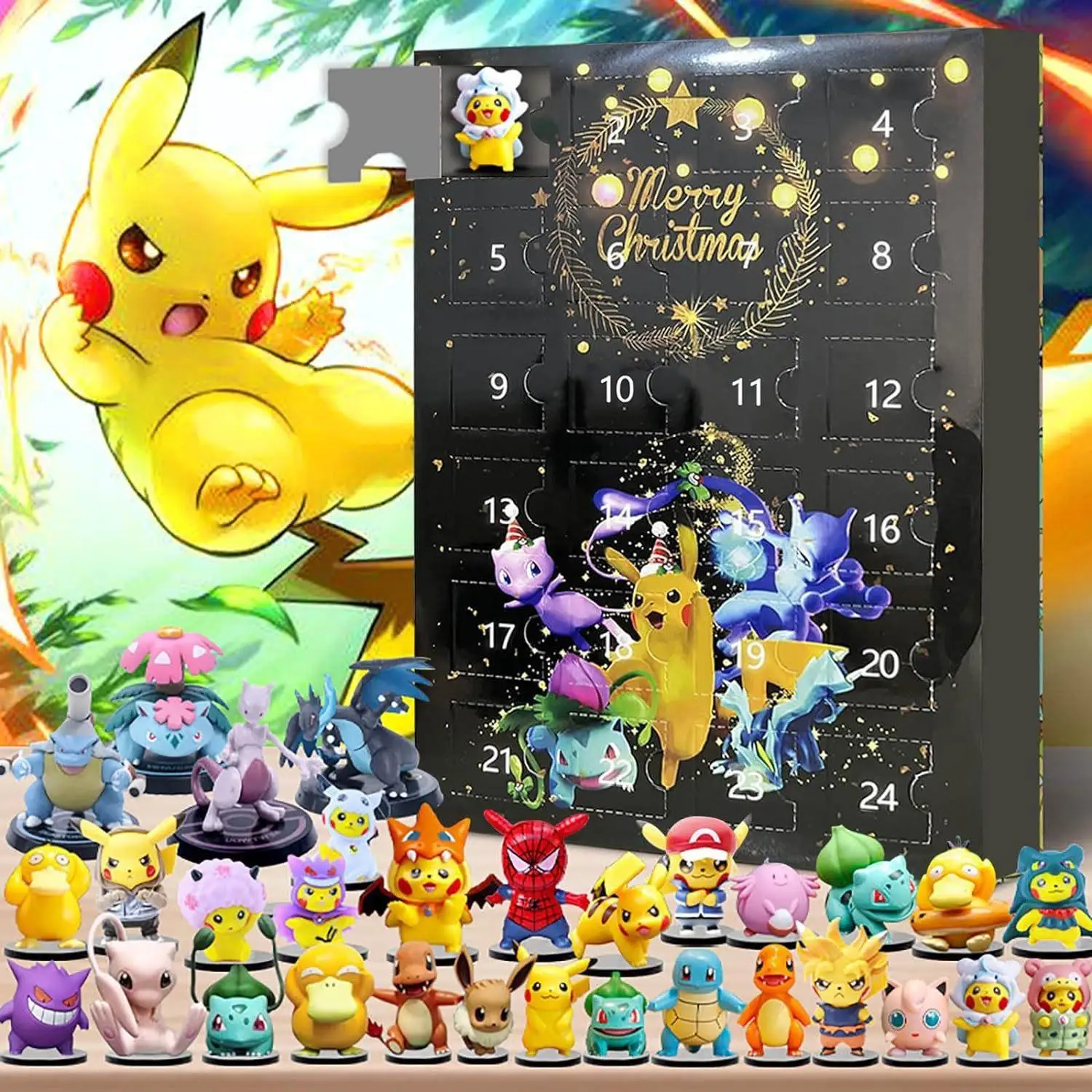 PokemonChristmasAdventCalendarFiguresWithOriginalPikachuAnime
