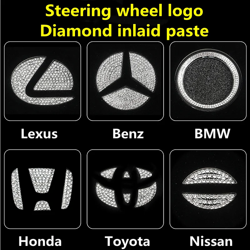 Наклейка с логотипом на руль подходит для Honda Mini Porsche Ford Jaguar Land Rover Хрустальный