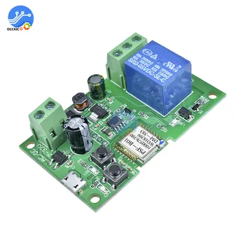 EWeLink APP 원격 제어 자동 잠금 무선 지연 릴레이 모듈, 스마트 지능형 홈용 와이파이 릴레이, DC5V, DC12V