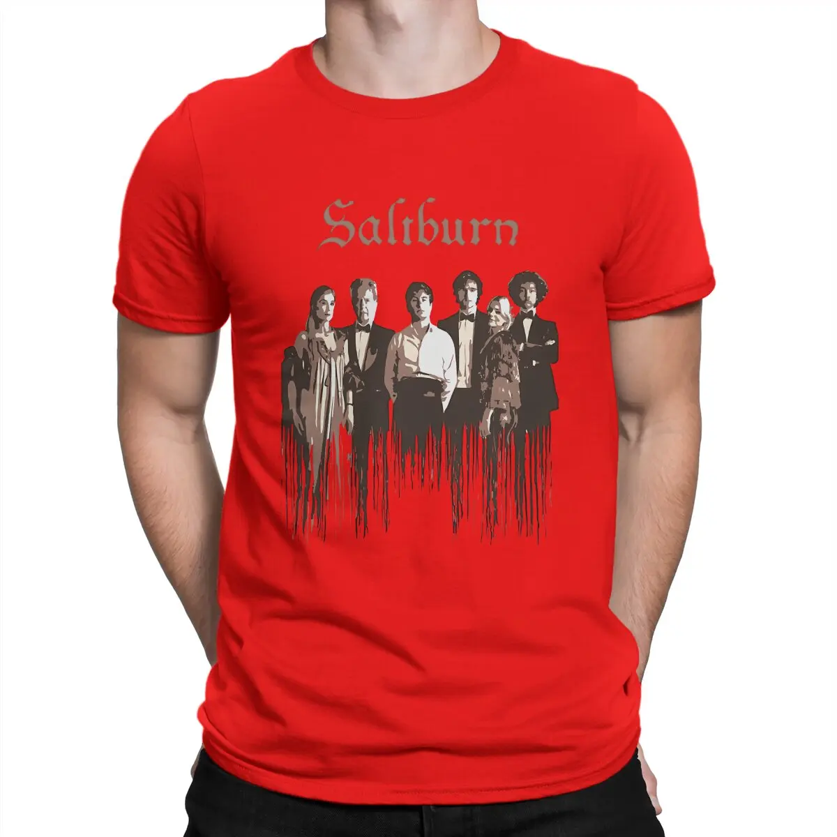 thumbnail image 1 of Camisetas de película para hombre, camisetas únicas de Saltburn, camisetas de manga corta con cuello redondo, camisetas de algodón de verano, 1 of 7