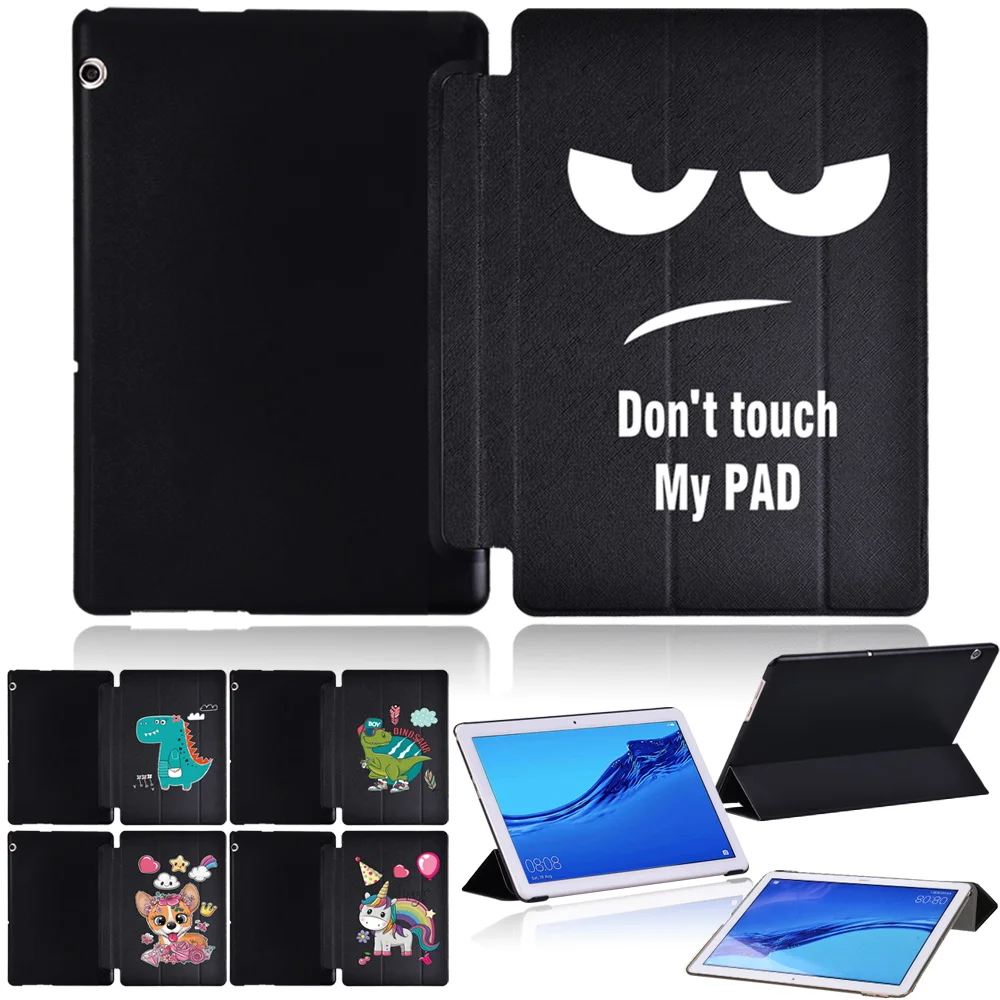 

For Huawei MediaPad T3 10 9.6" Tablet Cover for MediaPad T5 10 10.1" Huawei Three-Fold Folio Stand Case Animal Print Covering