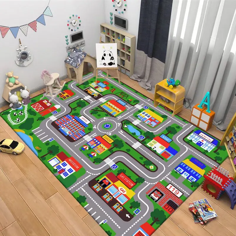 Child Climing Playing Mat Hopscotch Flannel Carpet for Bedroom Living Room Bedside Floor Mat Home Decor Anti-slip Floor Rug 4