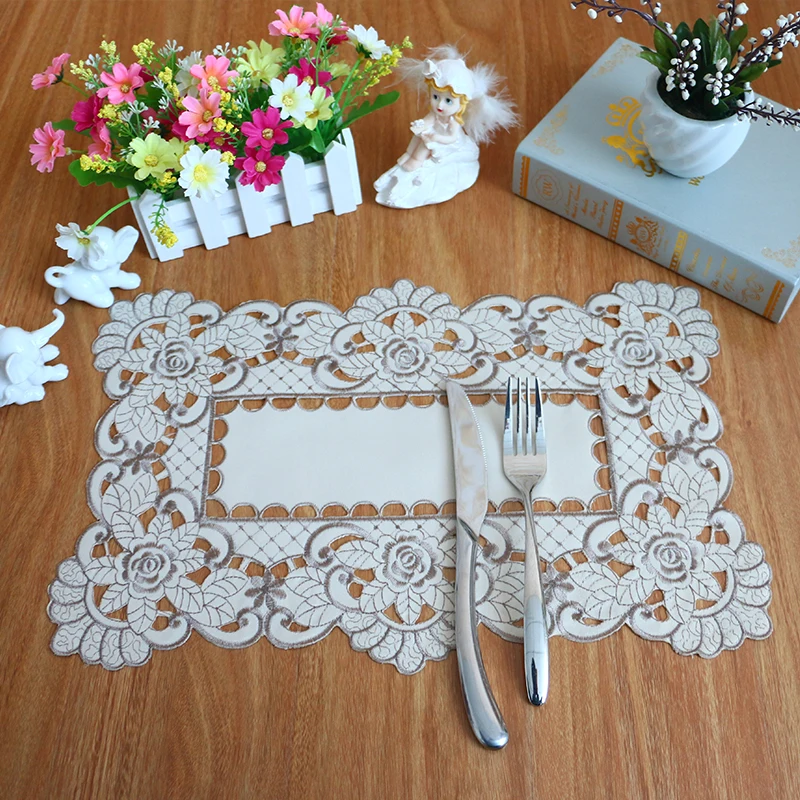 Modern Lace Embroidery Placemat Cup Tea Coaster Mug Holder Kitchen