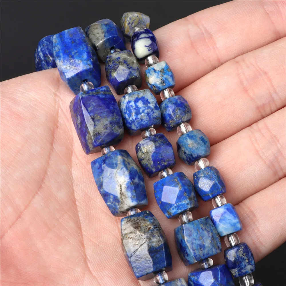 Collana uomo con perle di lapislazzuli da 4 mm e perle acciaio