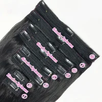 Extensions de cheveux à clipser, cheveux humains brésiliens lisses, couleur noire naturelle, extensions à clipser, cheveux Remy, 20, 22, 24, 26 pouces, 4 pièces #   Femmes 6