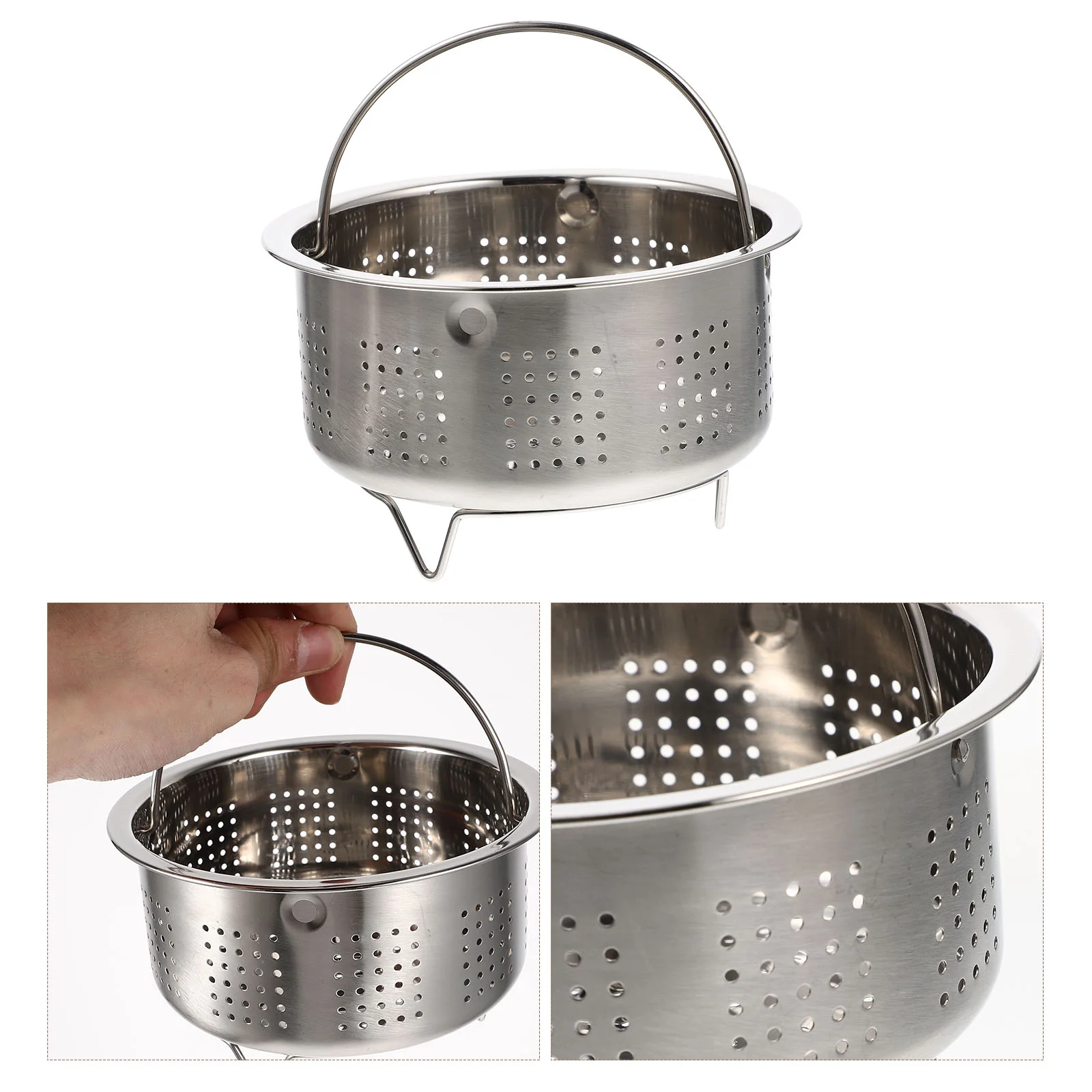 

Stainless Steel Steamer Kitchen Accessory Basket Insert Plug-in Supply Vegetables Steaming Stand