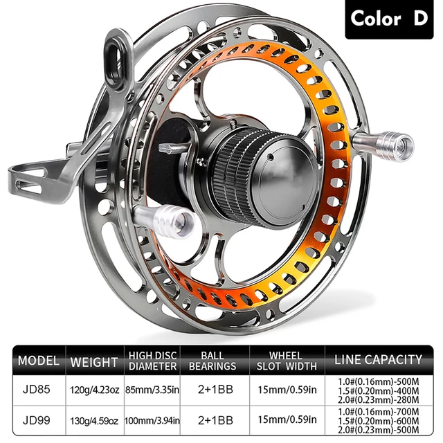 2024 85mm Fly Fishing Reel 2+1BB Fly Fishing Reel Aluminum Fly Reel CNC  Machined Metal Large Arbor Profession Fly Fishing Wheel