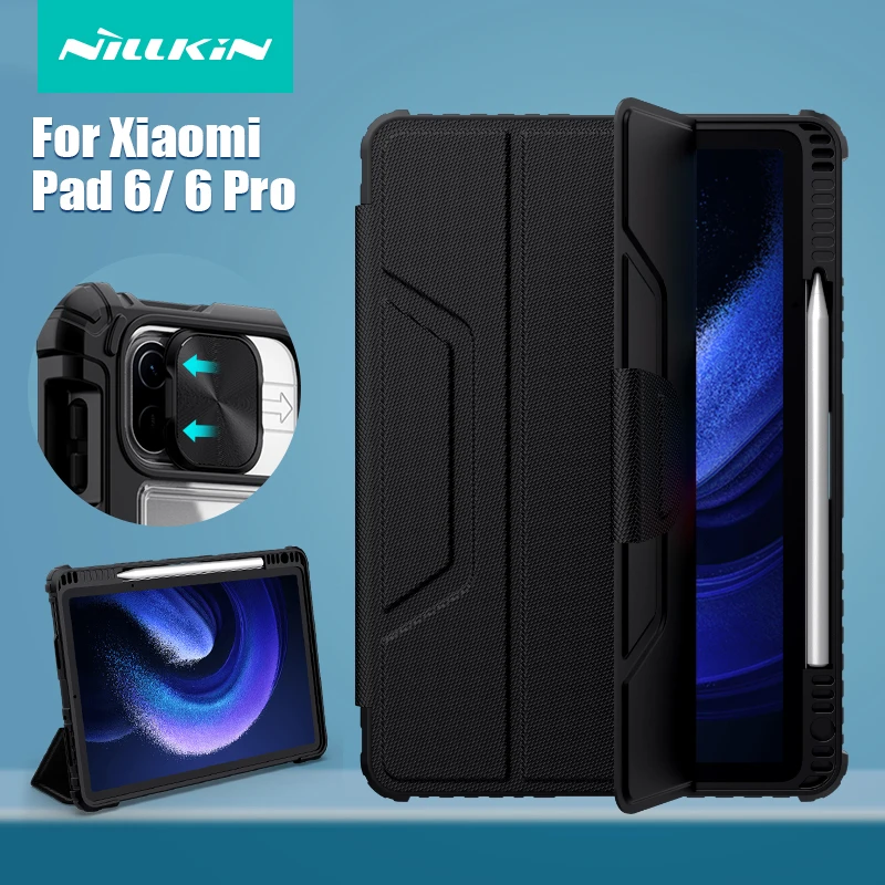 

Чехол для Xiaomi Mi Pad 6 Pro, Магнитный кожаный флип-чехол Nillkin, противоударный бампер для xiaomi Pad 6 11 дюймов с держателем для карандашей