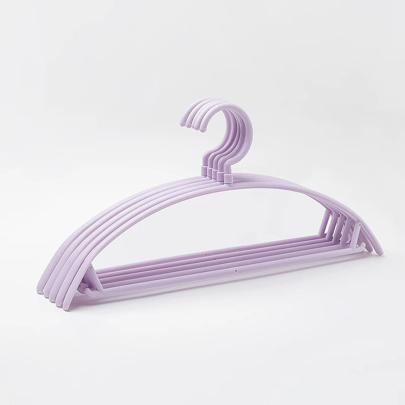 10PCS Plastic Hanger Wide Shoulder Clothes Hanger 42CM Length Simple Style Storage Using Black White PP Coat Round Hanger 4