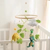 Baby Crib Mobile Bed Bell Wooden Rattles Toys Soft Felt Cartoon Dinosaur Forest Hanging Bed Bell Mobile Crib Bracket Baby Gifts 1