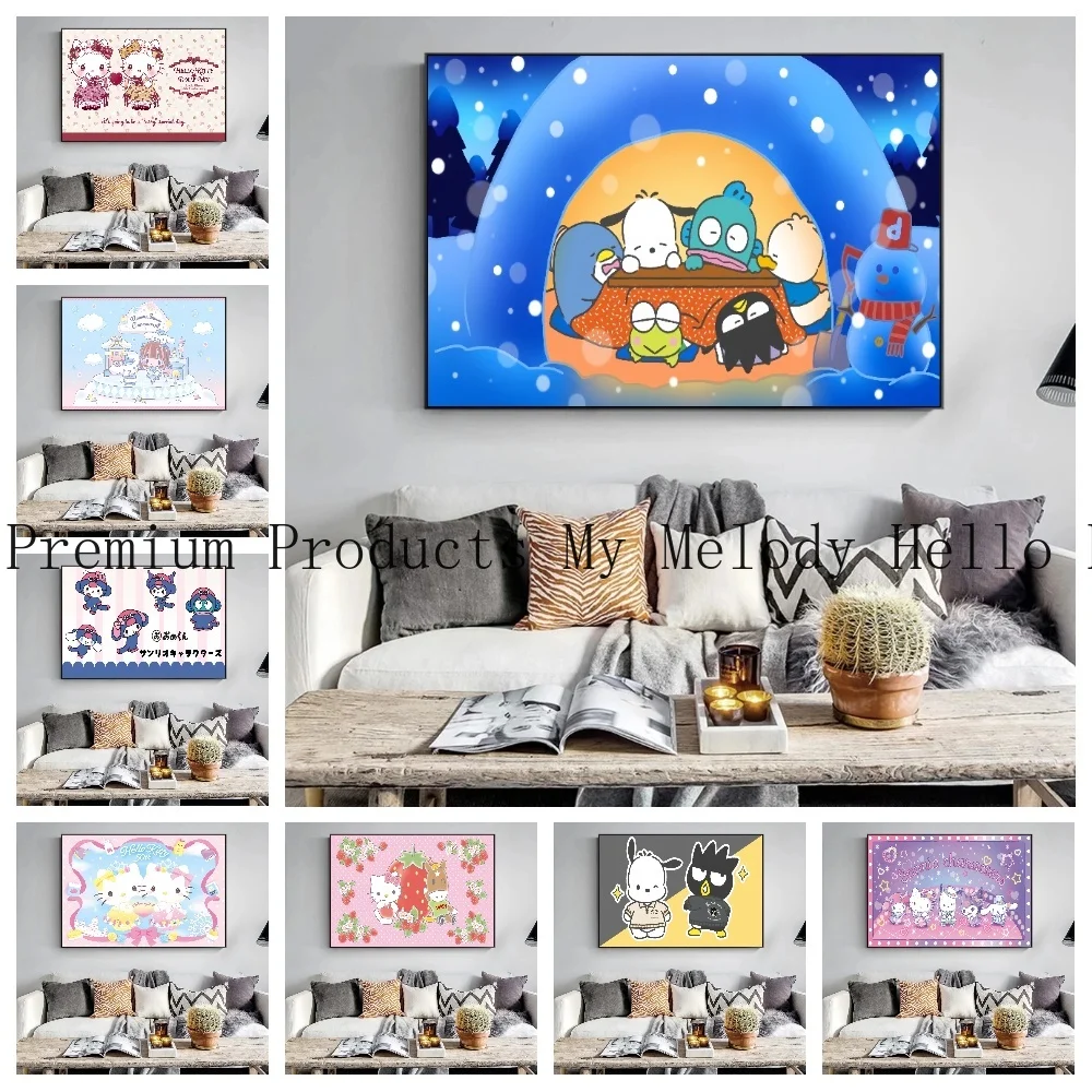 

Картина на холсте из аниме Sanrio, эстетический плакат, украшение для детей, подарок, Современное украшение для детской спальни, гостиной