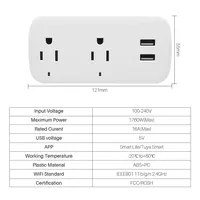 16A US Tuya Smart WiFi Plug Socket 2 Outlets 2 USB Ports With Timer Countdown Smart Life APP Remote Control Works With Alexa Goo - Image 6